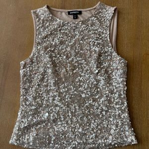 Express cropped sparkly tank